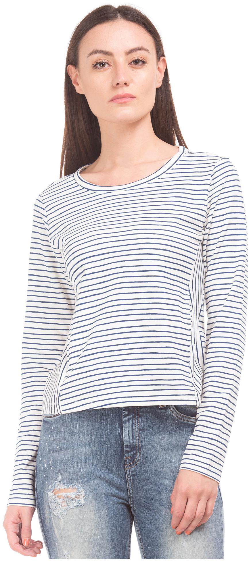 

Flying Machine Women Striped Regular top - White