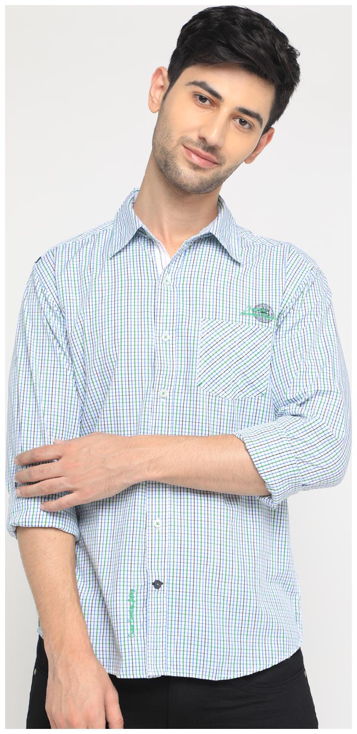 

Show off Men Blue Checked Slim Fit Casual Shirt