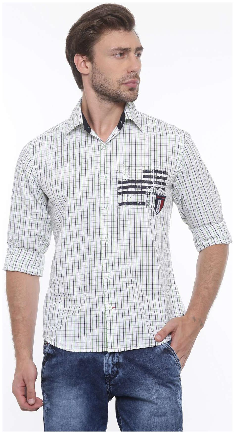 

Flyrs Club Men White Checked Slim Fit Casual Shirt