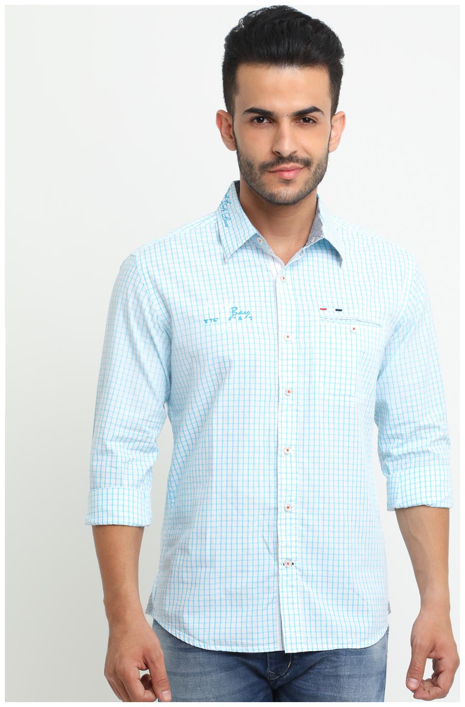 

Flyrs Club Men White Checked Slim Fit Casual Shirt