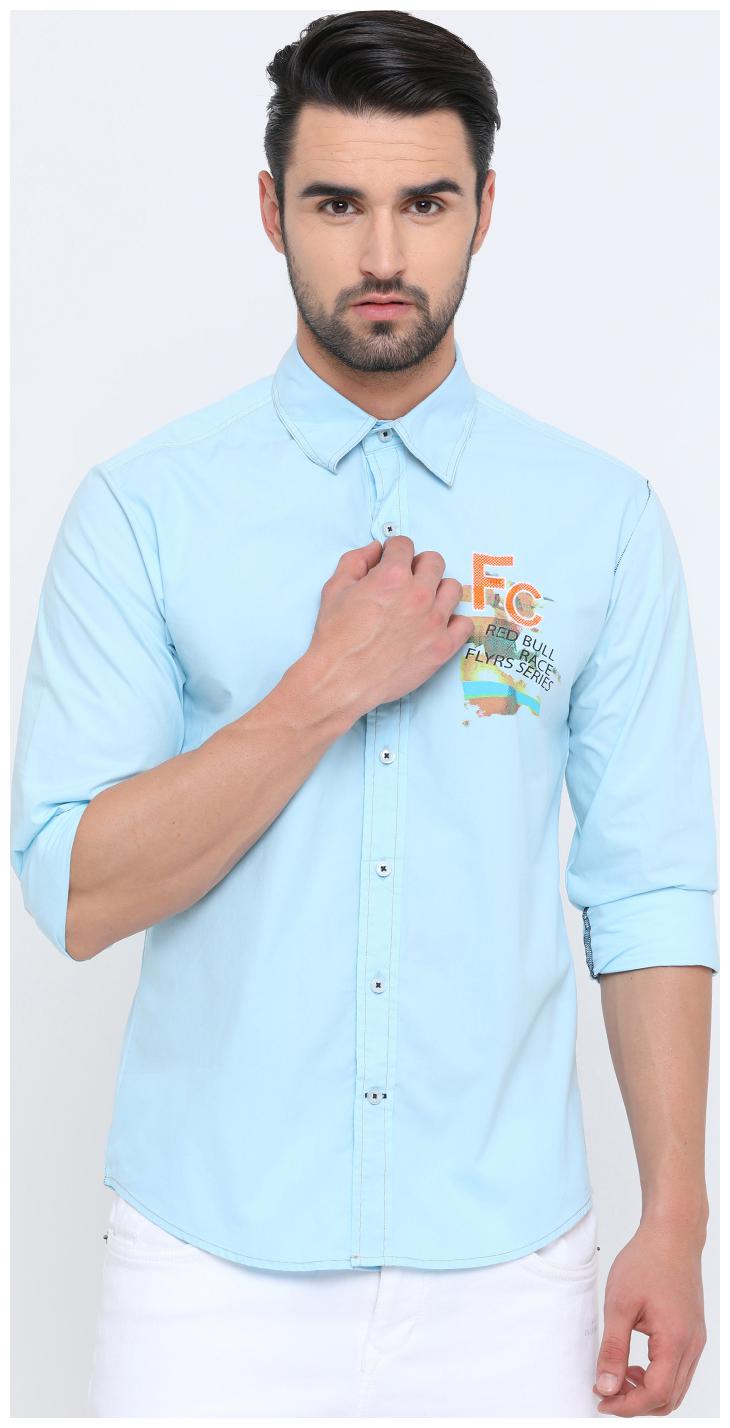 

Show off Men Blue Printed Slim Fit Casual Shirt