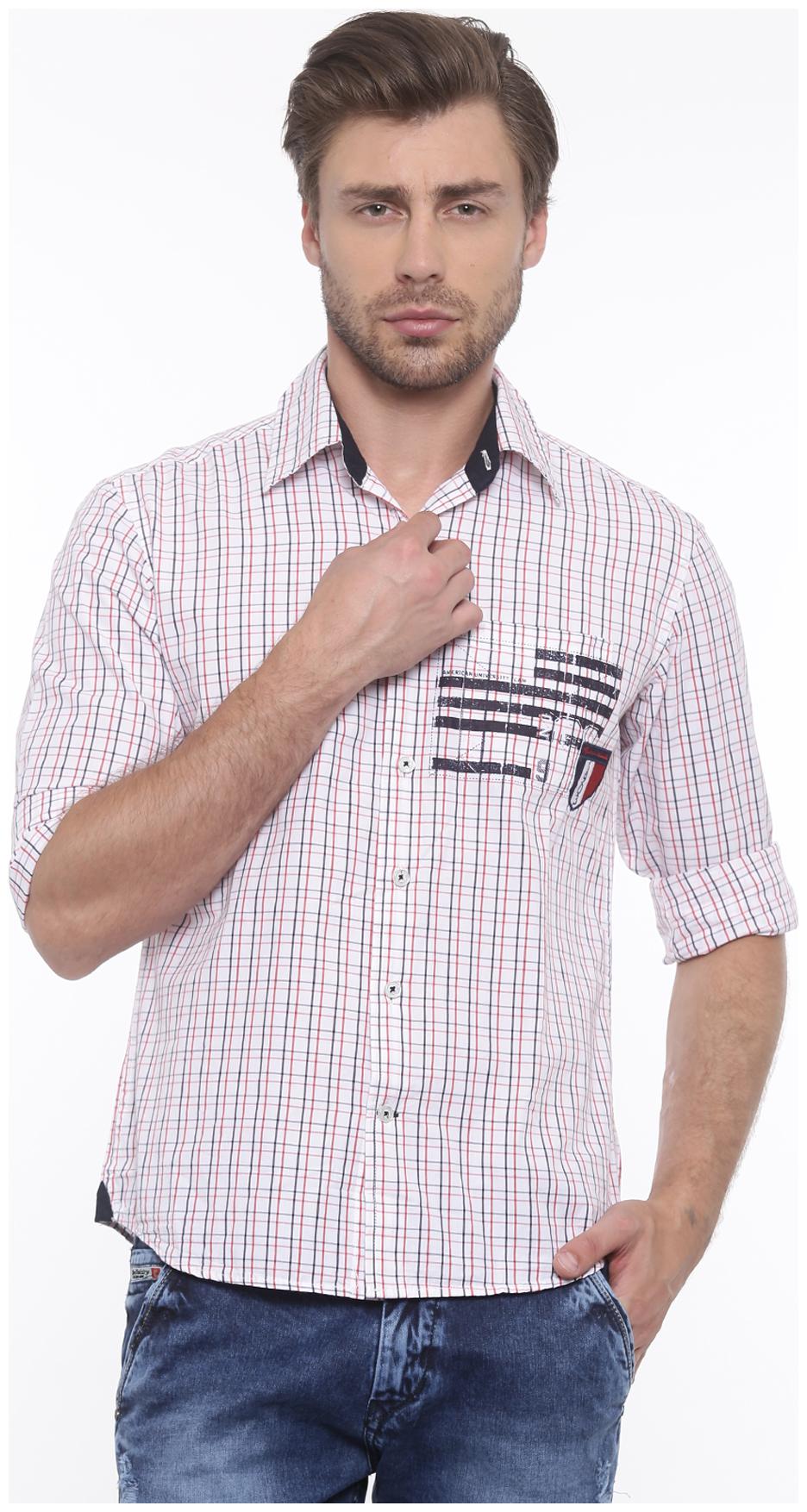 

Flyrs Club Men White Checked Slim Fit Casual Shirt