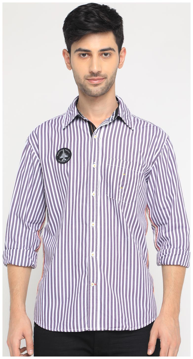 

Show off Men Purple Vertical Stripes Slim Fit Casual Shirt