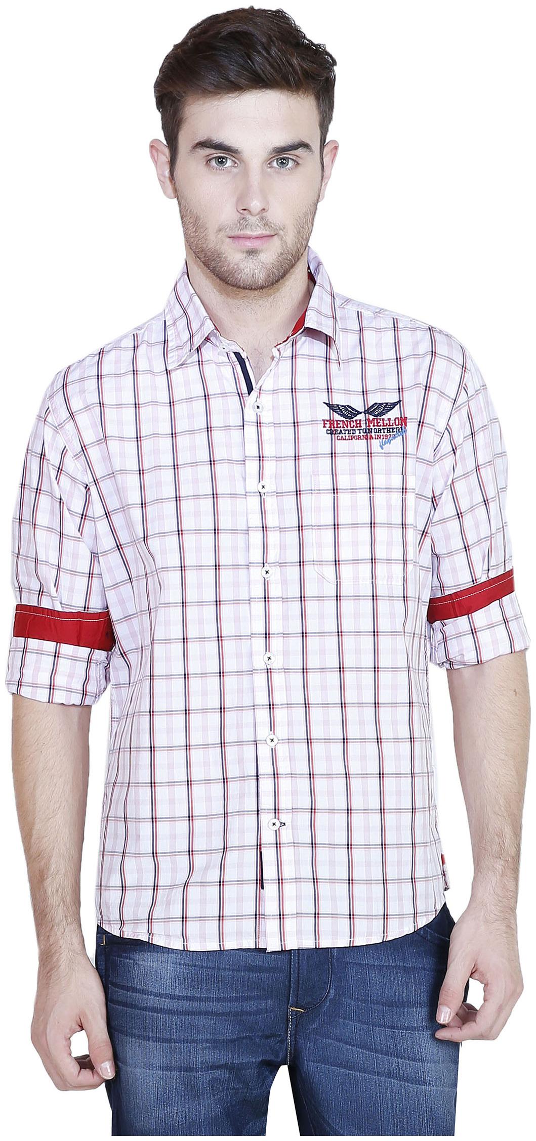 

Flyrs Club Men Red Checked Slim Fit Casual Shirt