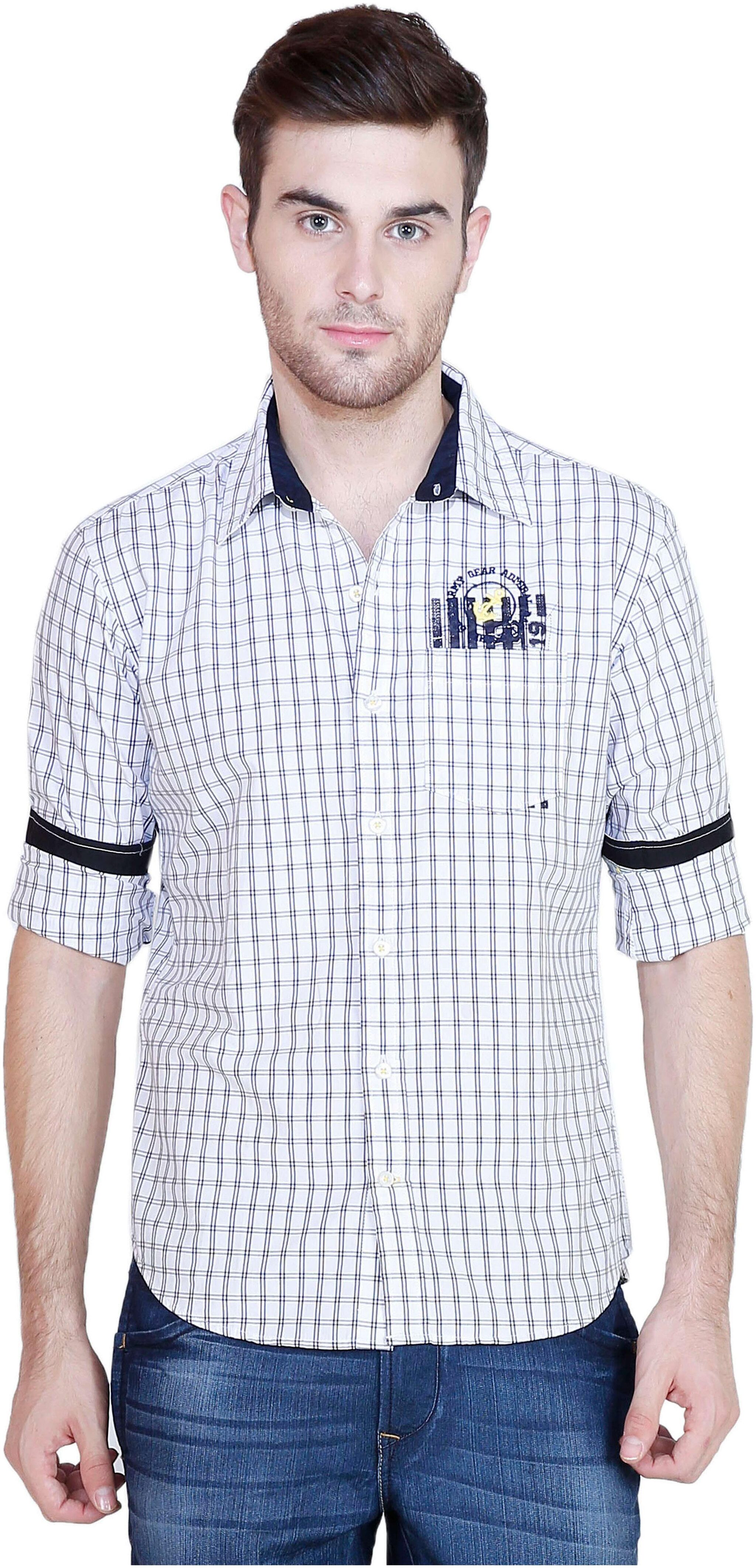 

Flyrs Club Men Black Checked Slim Fit Casual Shirt