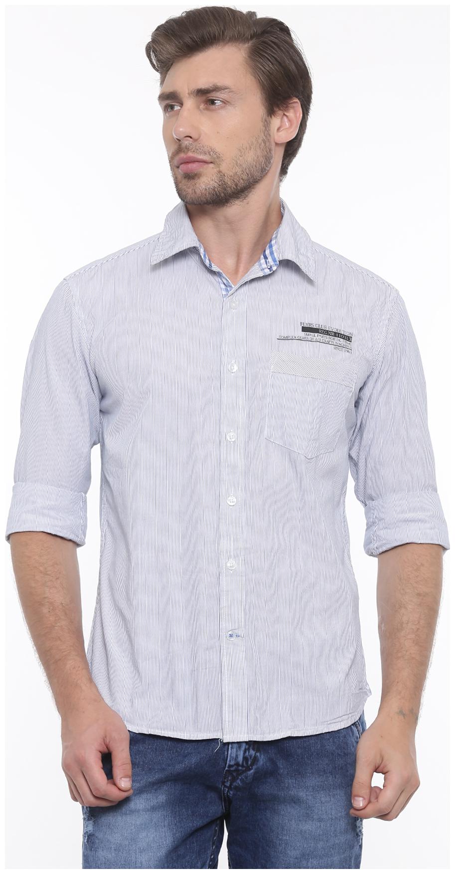 

Flyrs Club Men Blue Vertical Stripes Slim Fit Casual Shirt