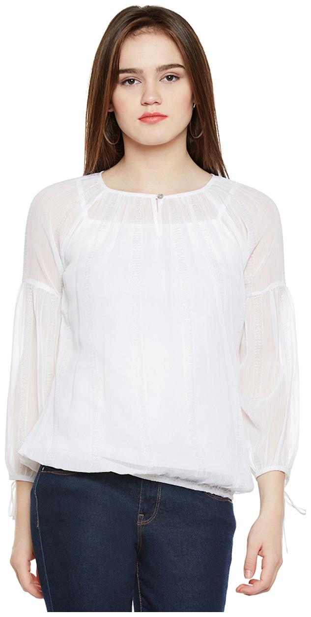 

Oxolloxo Women Solid Regular top - White