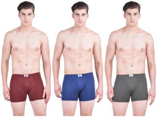 Force Nxt Solid Trunks - Multi ,Pack Of 3
