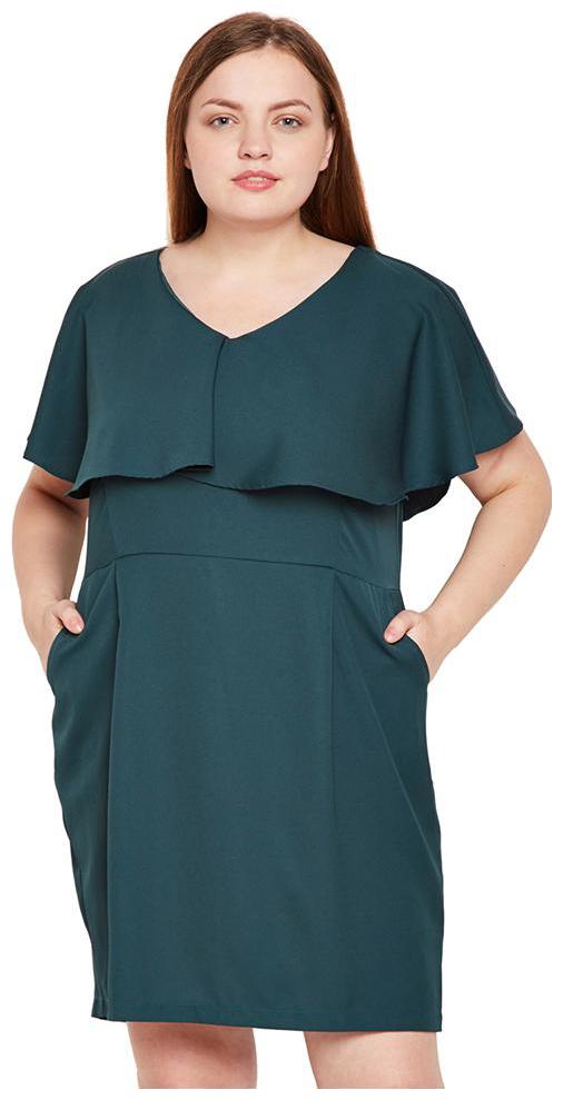 

OXOLLOXO Green Solid A-line dress