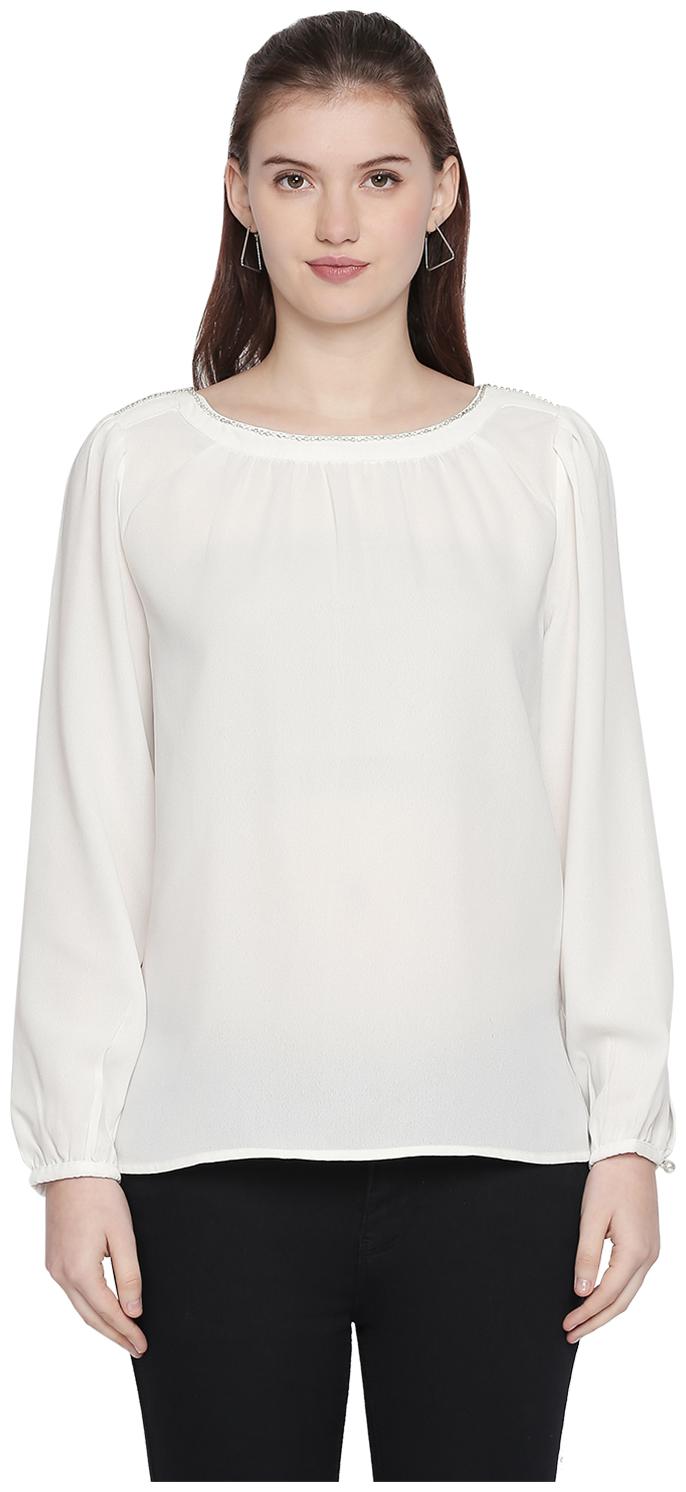 

Forever Glam by Pantaloons Women Solid Regular top - White