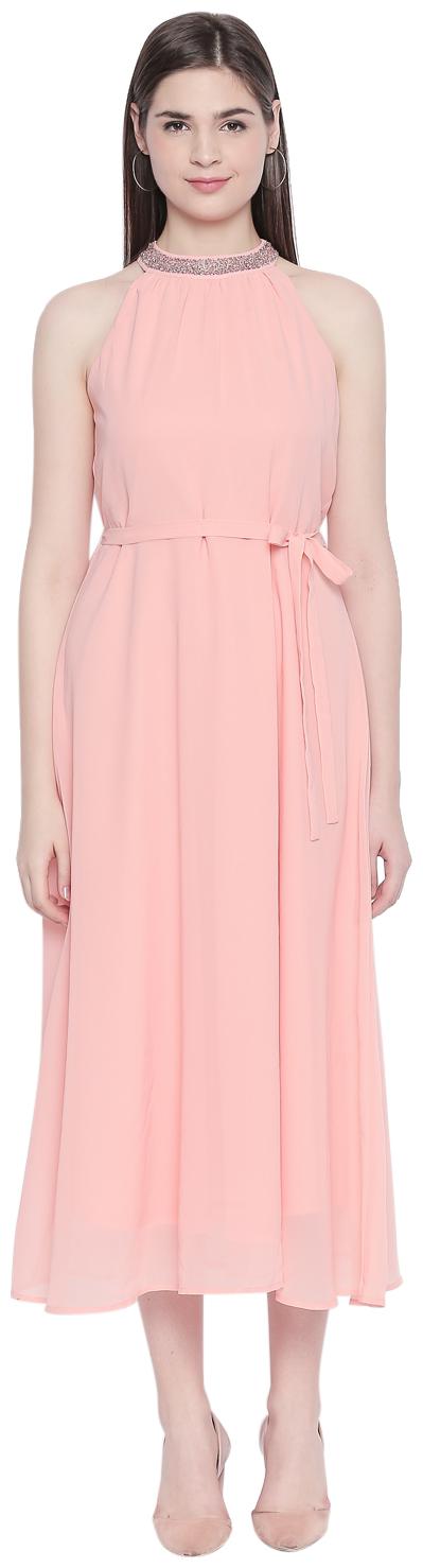 

Forever Glam by Pantaloons Pink Solid A-line dress