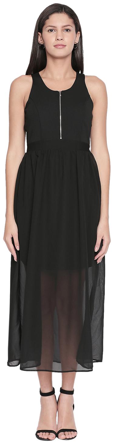 

Forever Glam by Pantaloons Black Solid Maxi dress