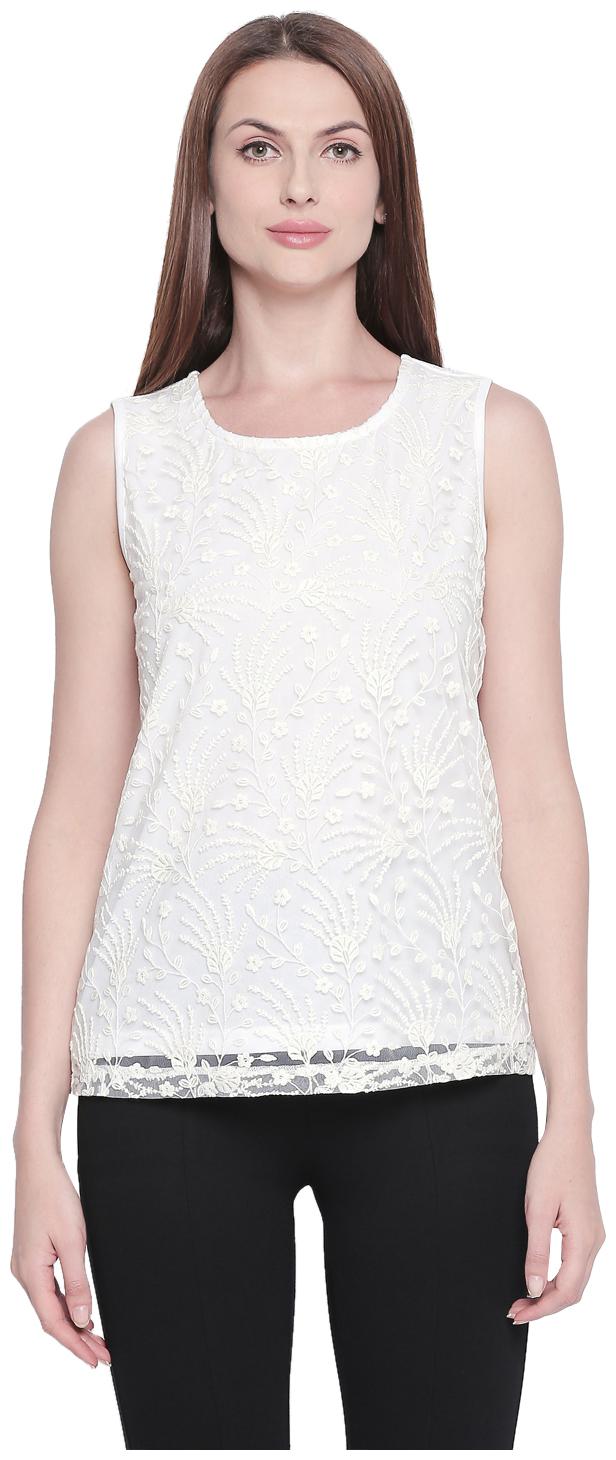 

Forever Glam by Pantaloons Women Embroidered Regular top - White