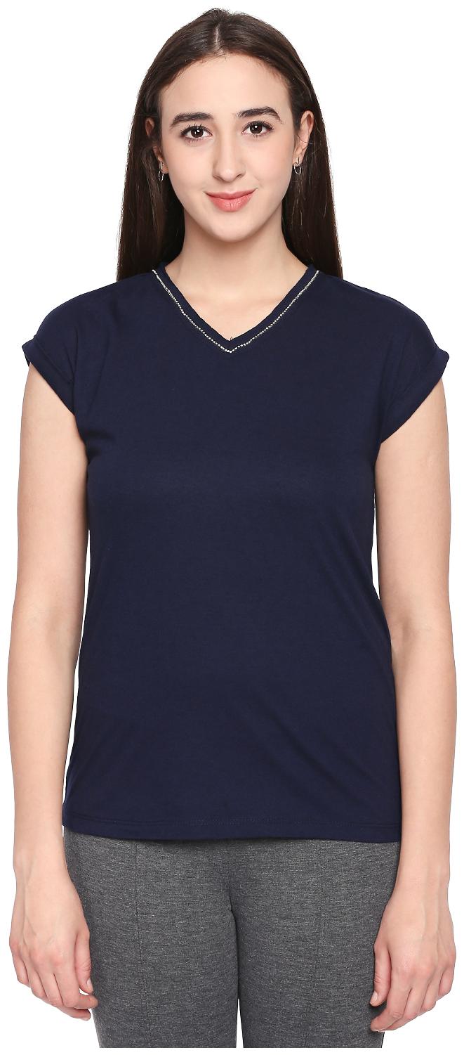 

Forever Glam by Pantaloons Women Solid Regular top - Blue