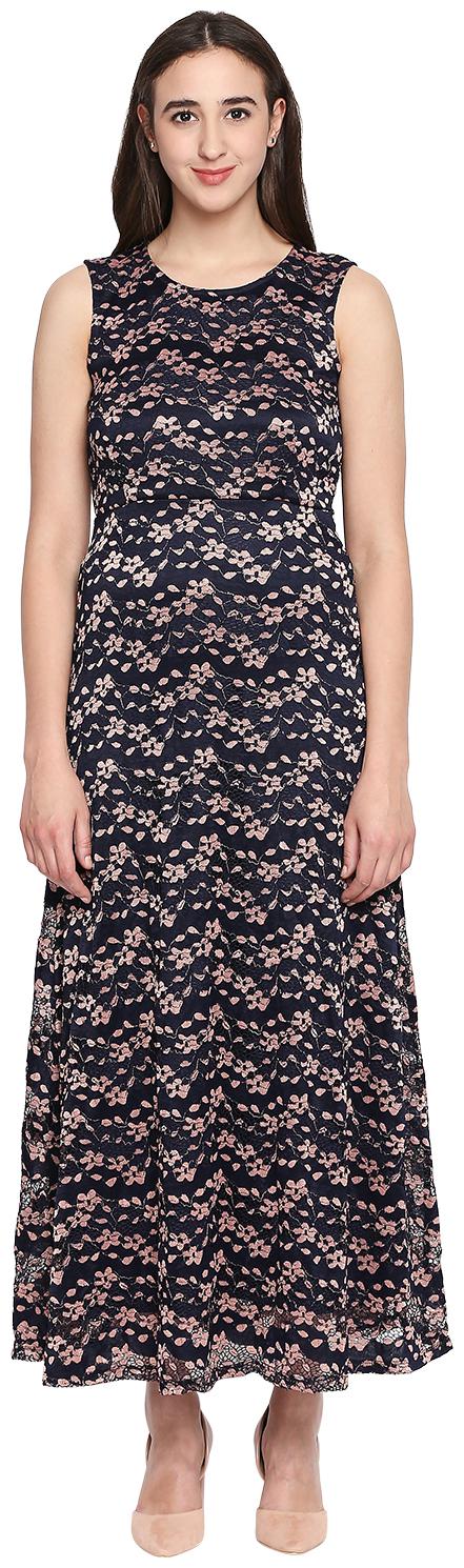 

Forever Glam by Pantaloons Blue Pink Solid Maxi dress