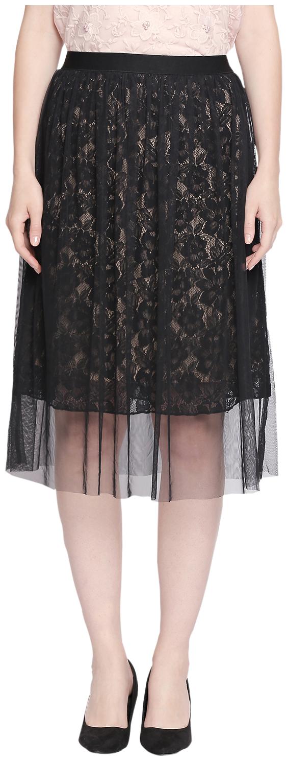 

Forever Glam by Pantaloons Lace Straight skirt Midi Skirt - Black