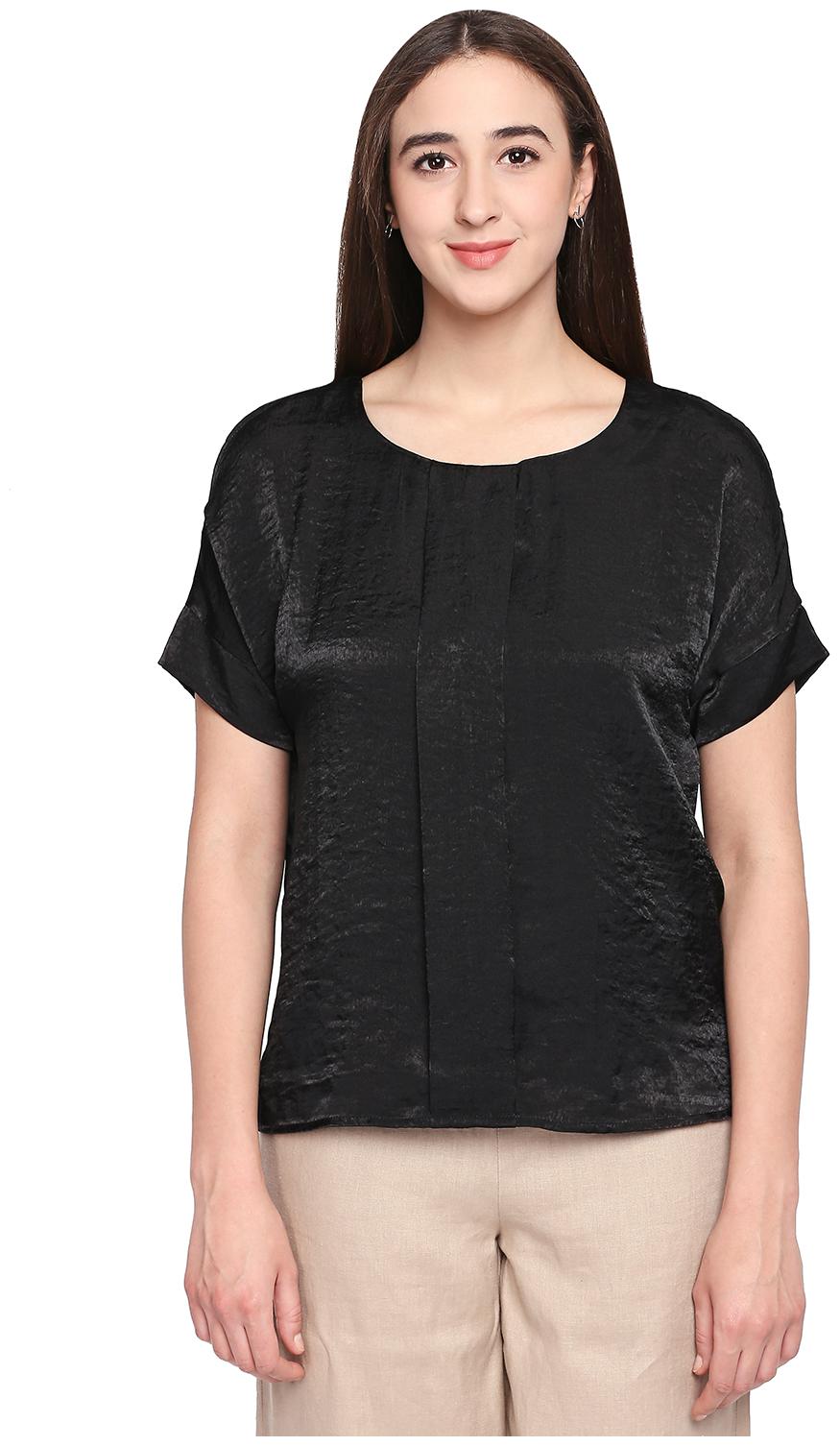 

Forever Glam by Pantaloons Women Solid Regular top - Black