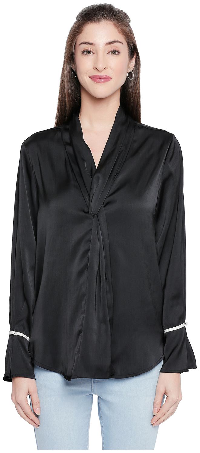 

Forever Glam by Pantaloons Women Self design Regular top - Black