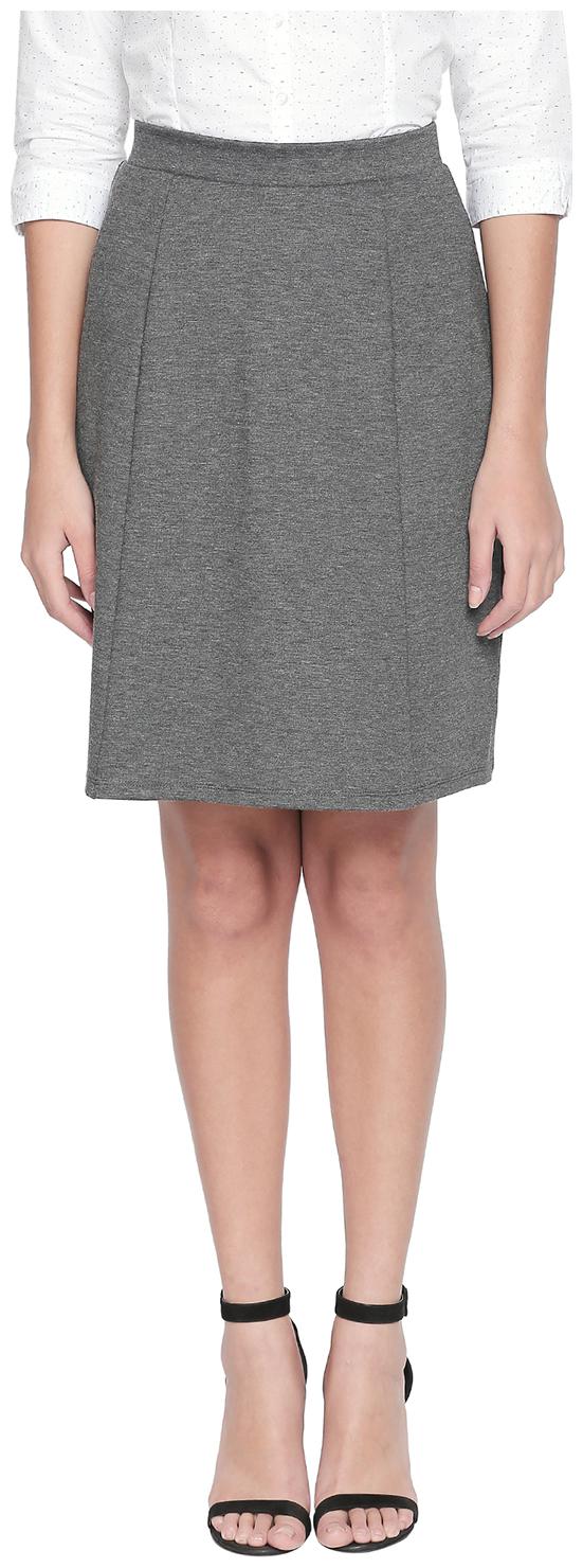 

Annabelle By Pantaloons Solid A-line skirt Midi Skirt - Grey