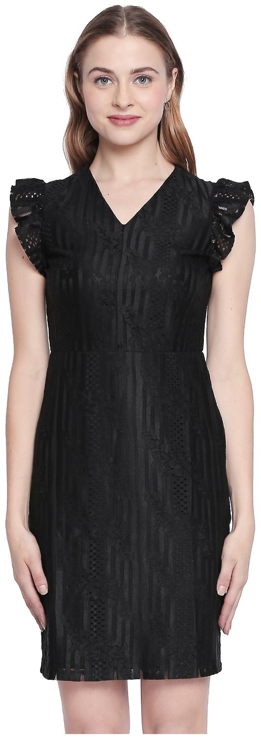 

Forever Glam by Pantaloons Black Self design Bodycon dress