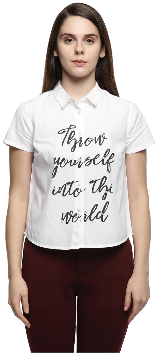 

Forever Glam by Pantaloons Women White Printed Regular Fit Shirt