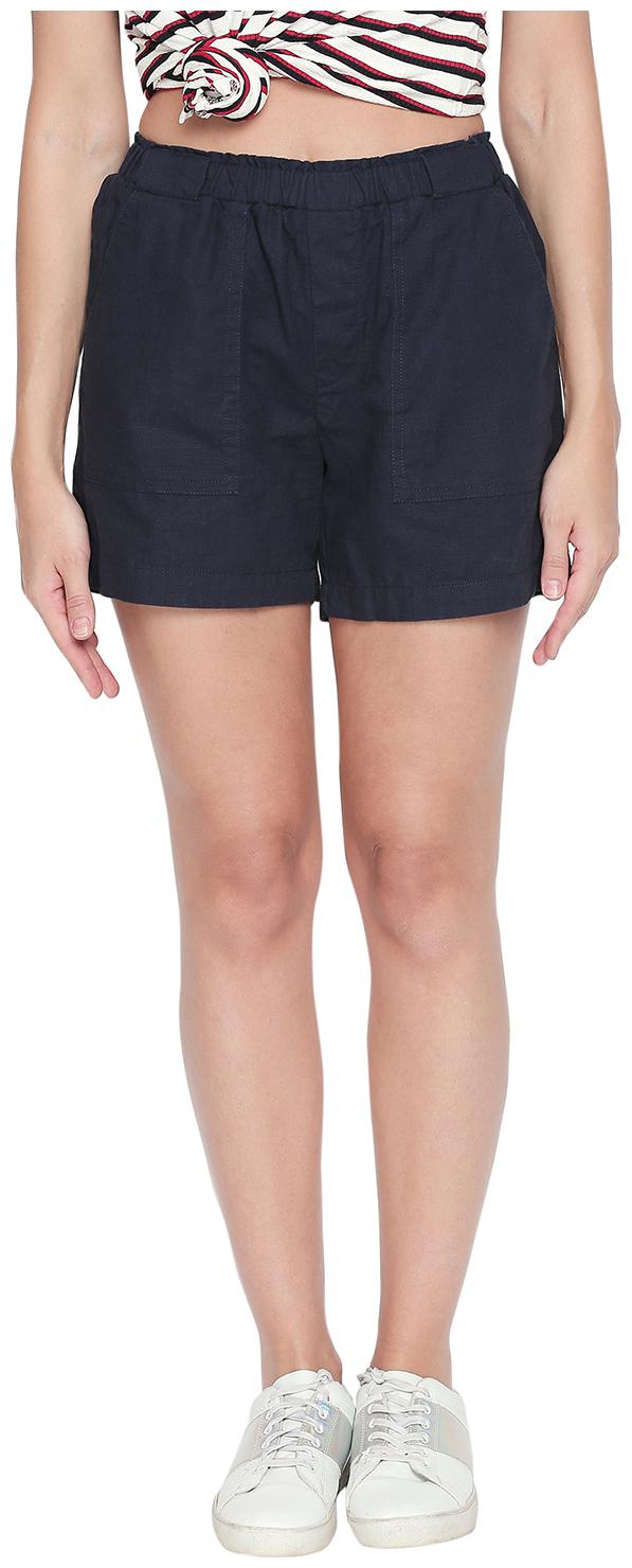 

Honey By Pantaloons Women Regular fit Cotton Solid Shorts - Blue