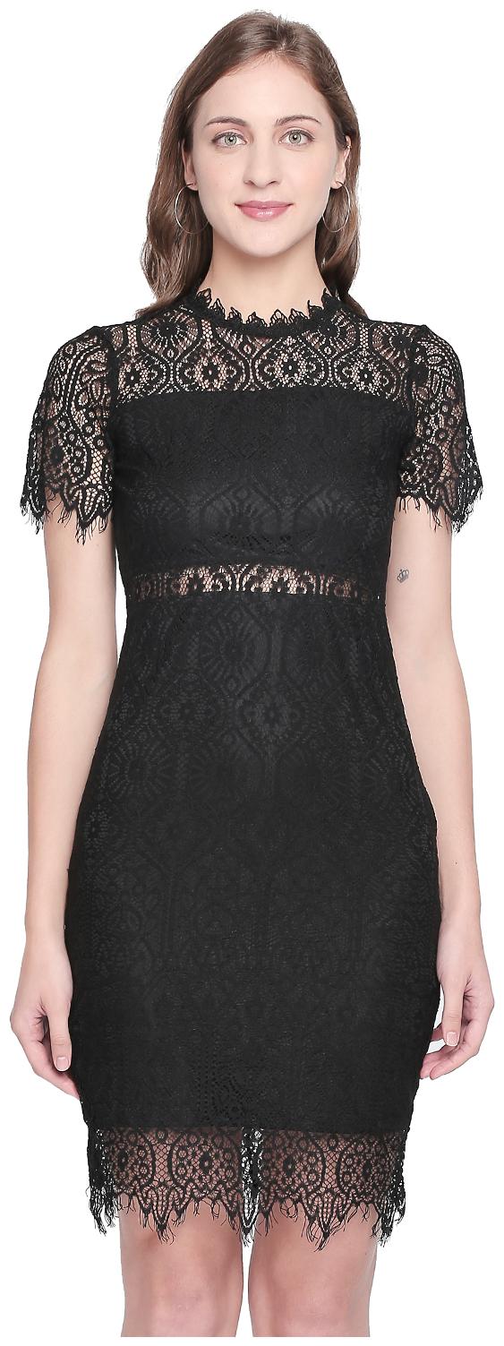 

Forever Glam by Pantaloons Black Floral Bodycon dress