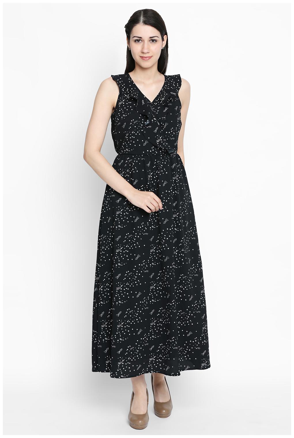 

Forever Glam by Pantaloons Black Printed Maxi dress
