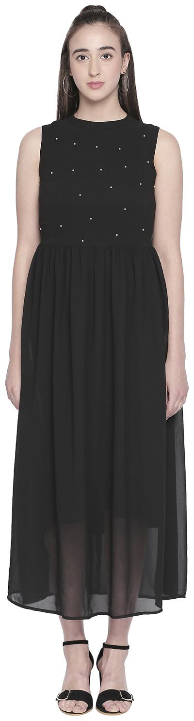 

Forever Glam by Pantaloons Black Solid Maxi dress