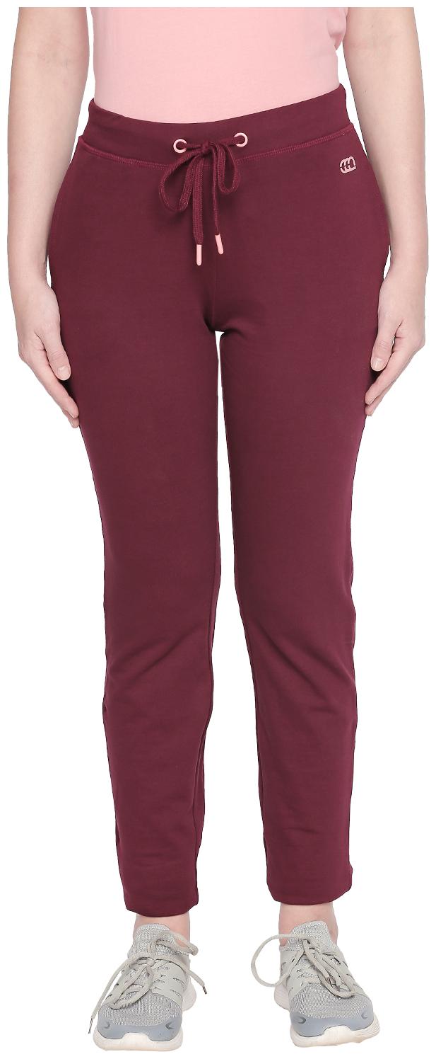 

Ajile By Pantaloons Women Regular fit Cotton Solid Track pants - Maroon