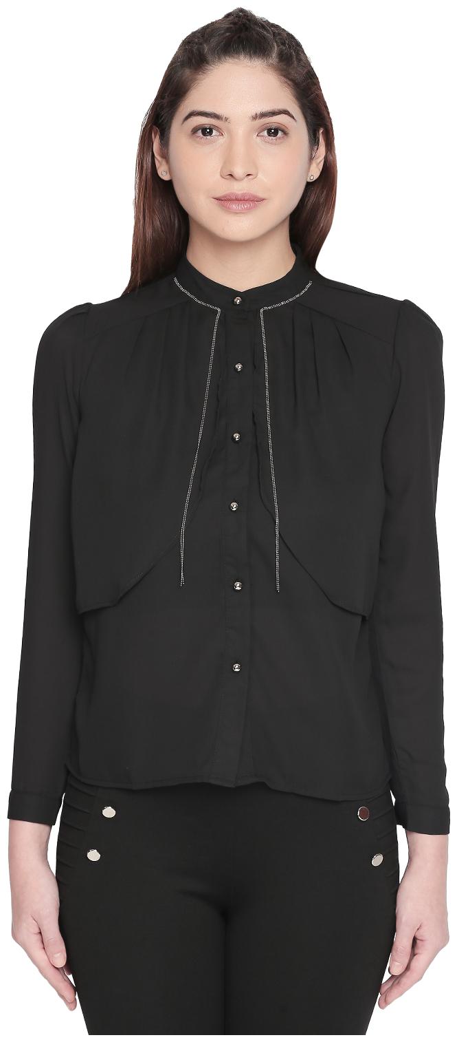 

Forever Glam by Pantaloons Women Solid Regular top - Black