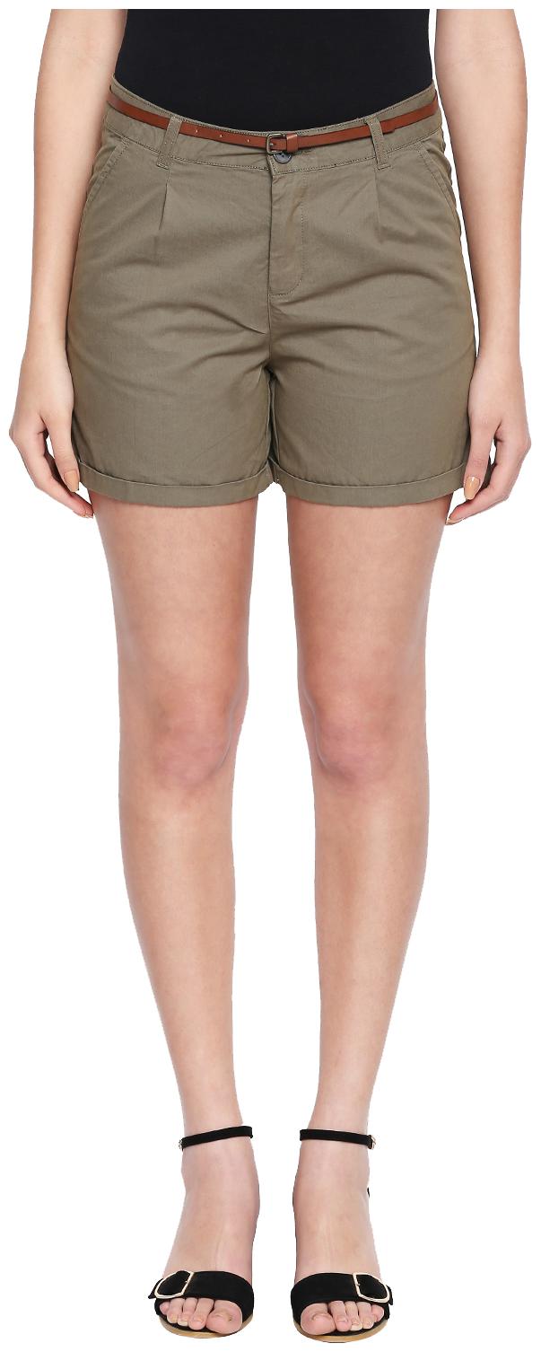 

Honey By Pantaloons Women Regular fit Cotton Solid Shorts - Cream