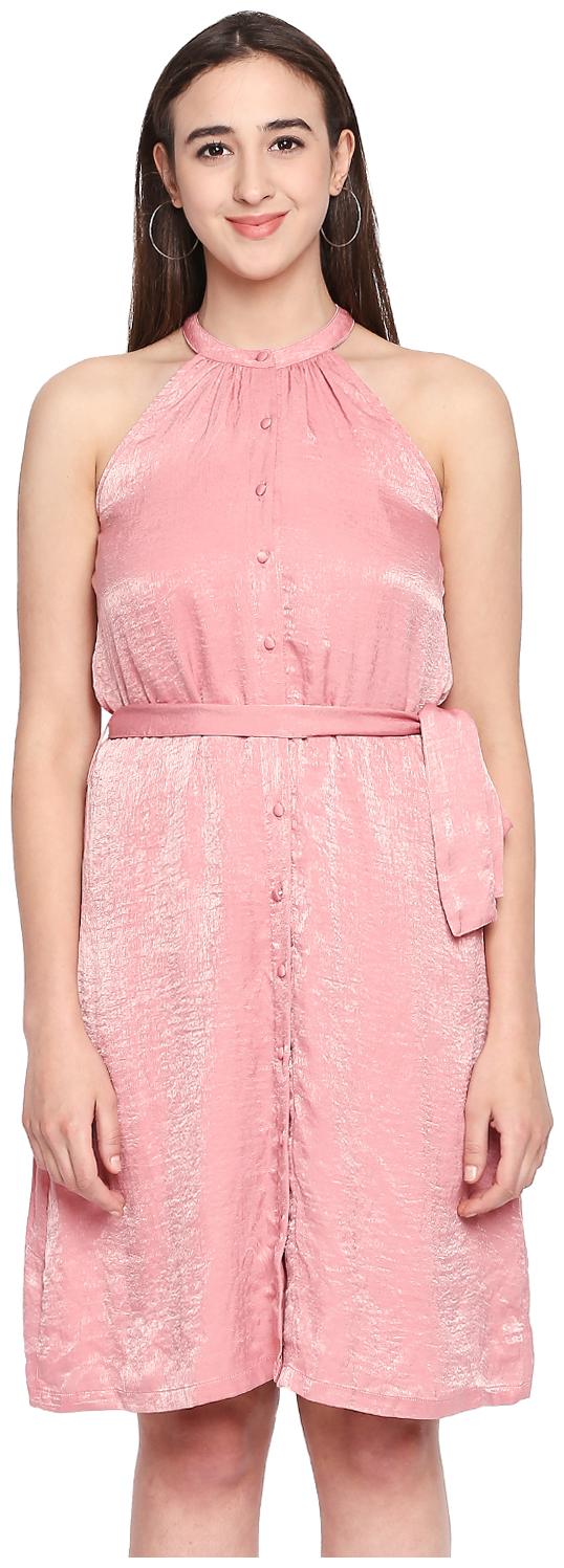 

Forever Glam by Pantaloons Pink Solid A-line dress
