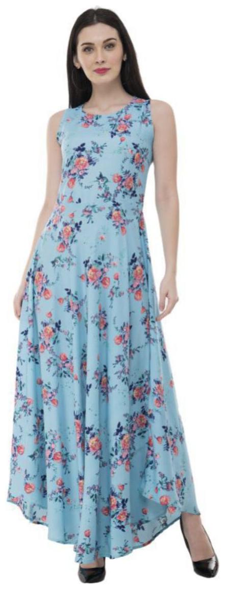 

ForeverYoung Women Crepe Floral Blue Kurti