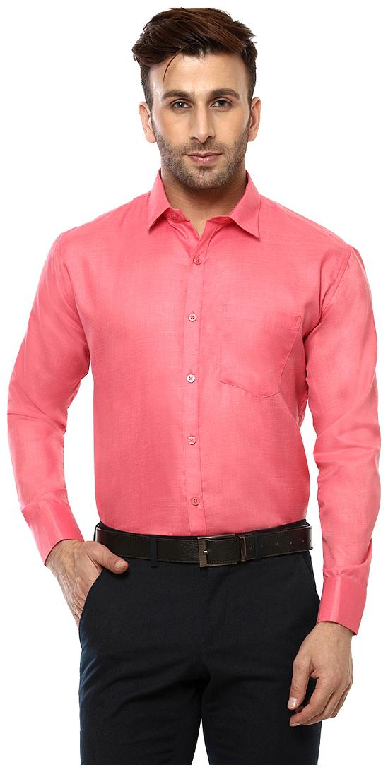 

Hangup Men Pink Solid Regular Fit Casual Shirt