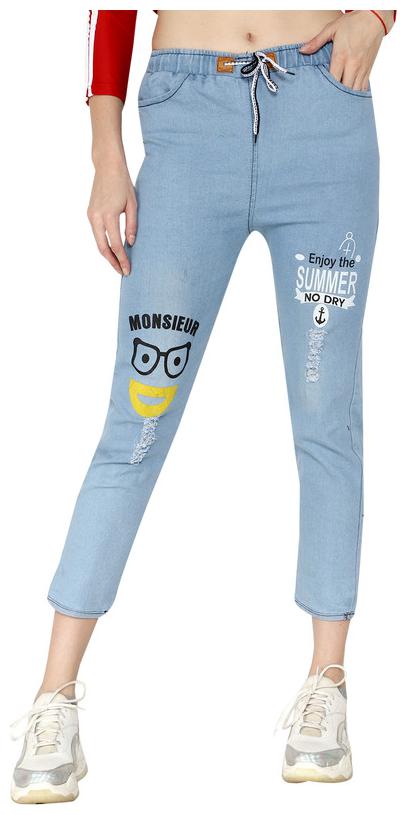 

Fortuniq Women Denim Printed Blue Jegging