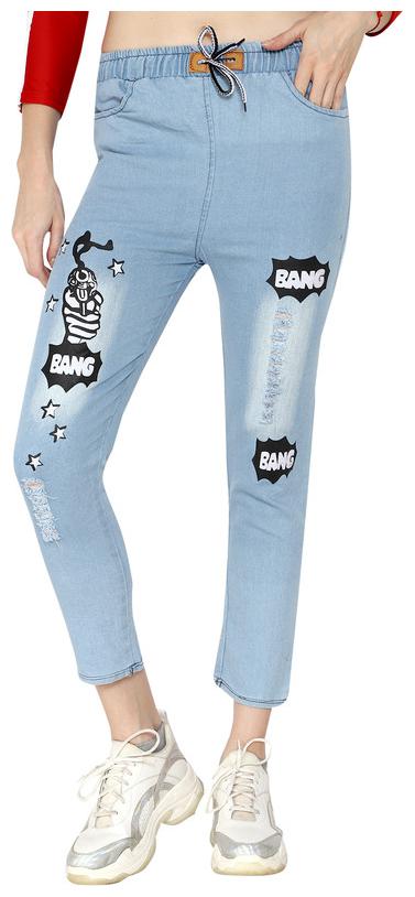 

Fortuniq Women Denim Printed Blue Jegging