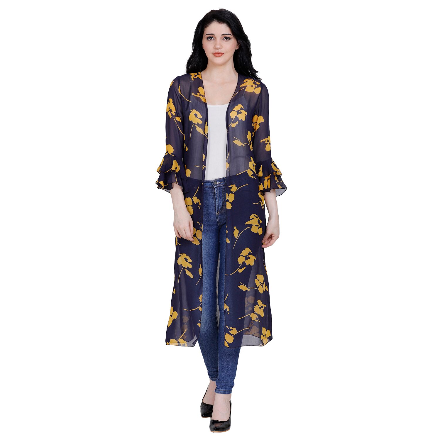 

Fragrant Flower Women Shrug - Black