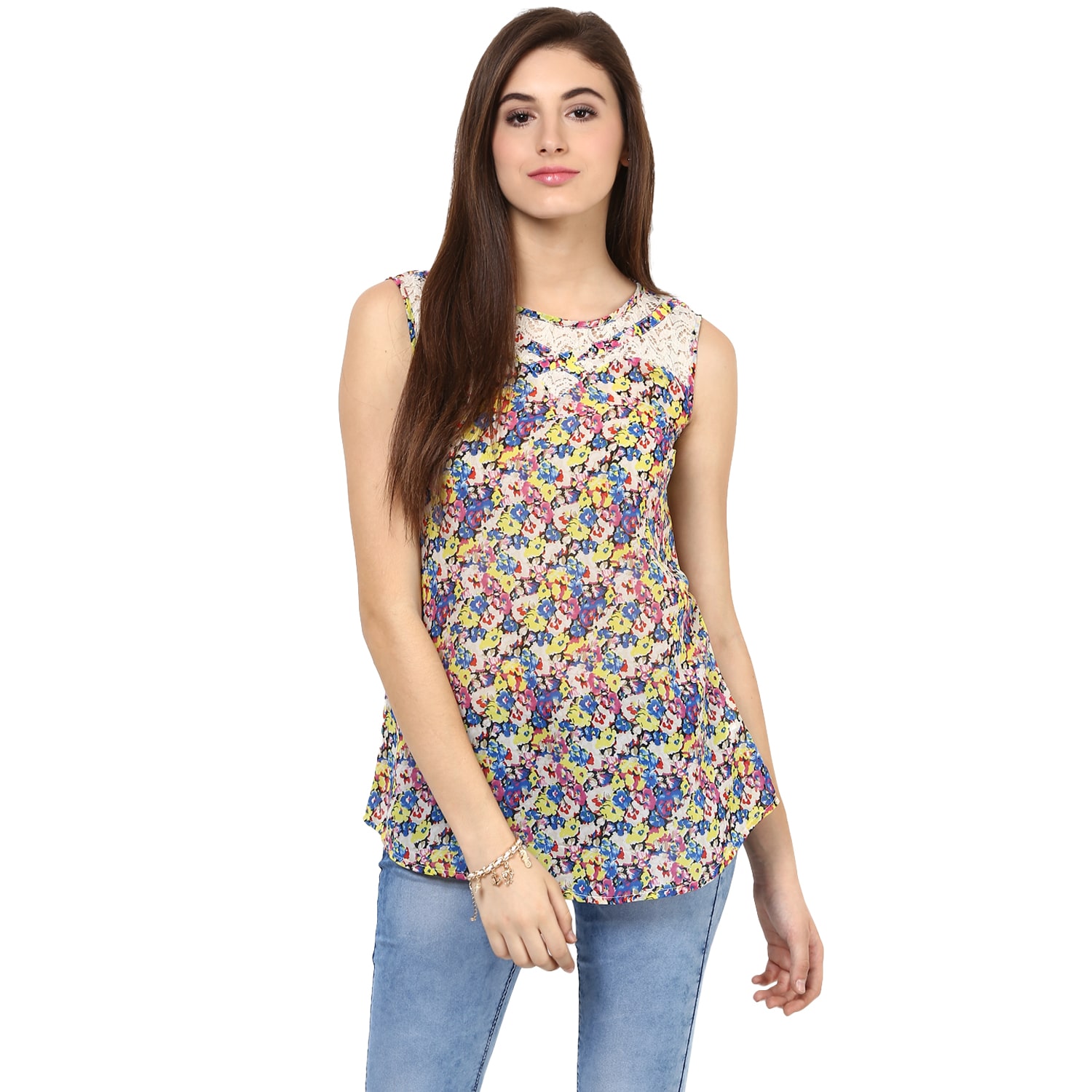 

Fragrant Flower Women Georgette Casual A Line Top (Multicolor)