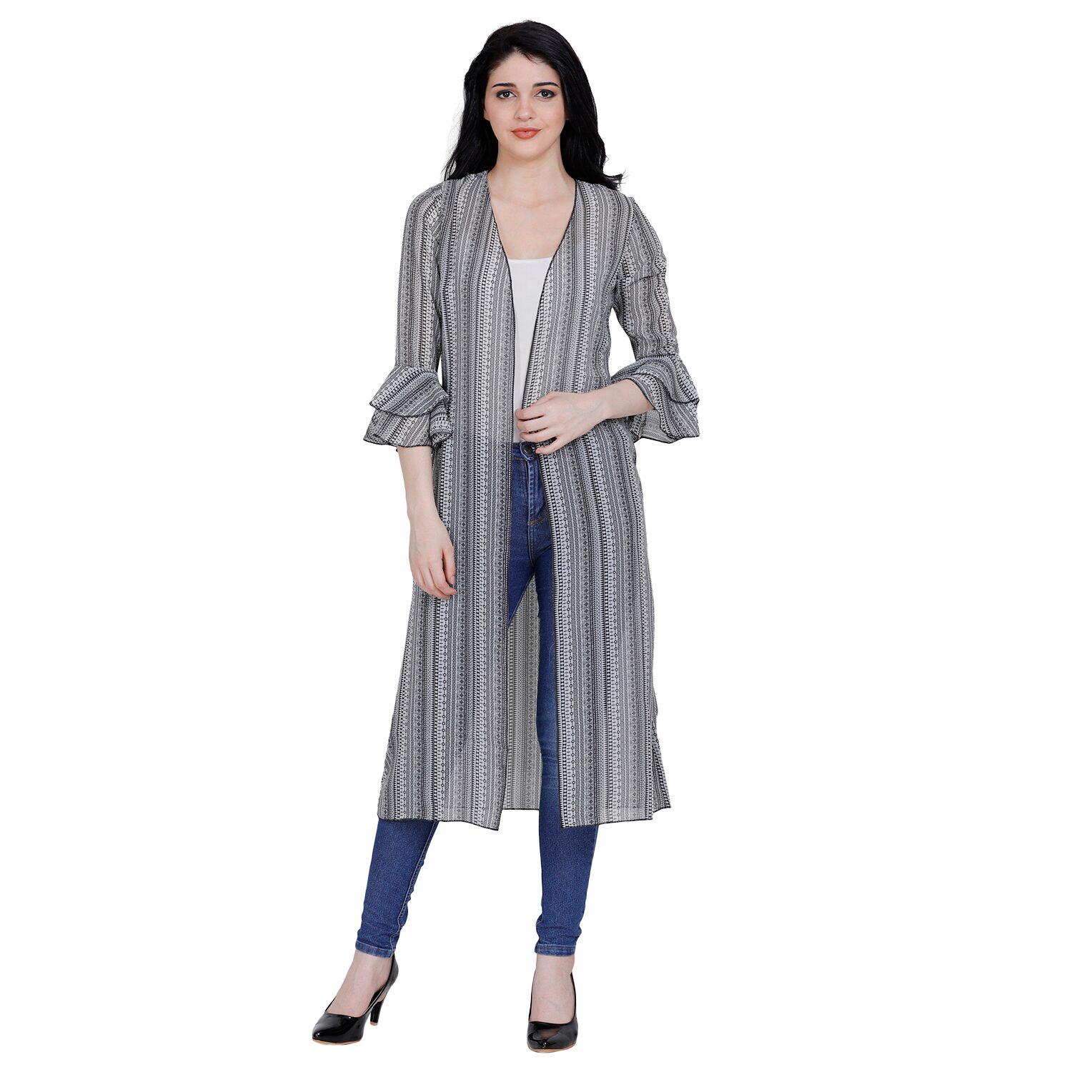 

Fragrant Flower Women Shrug - Grey