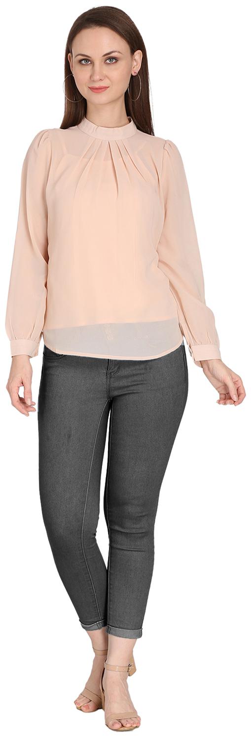 

Fragrant Flower Women Solid Regular top - Beige