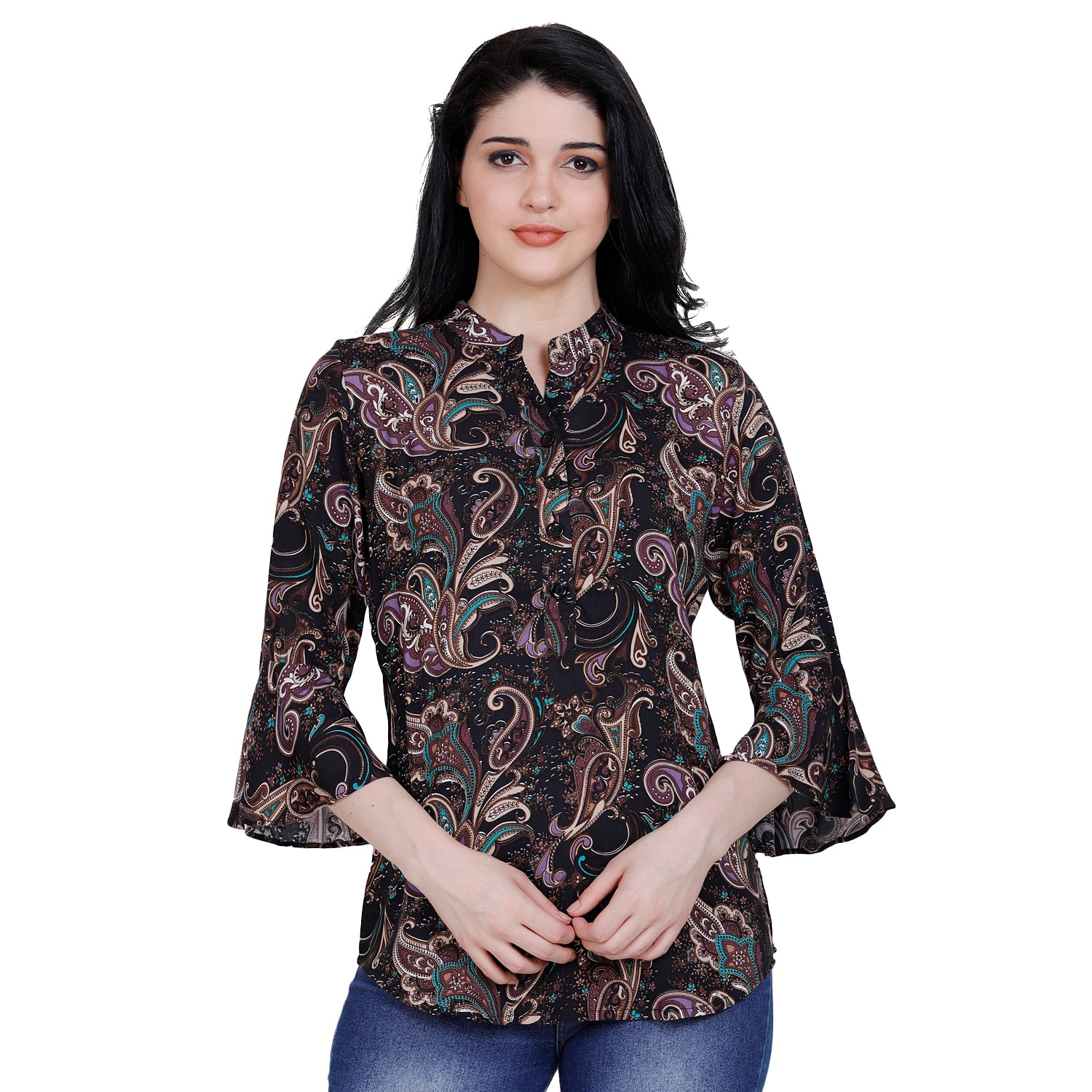 

Fragrant Flower Women Viscose Rayon Casual A Line Top (Multicolor)