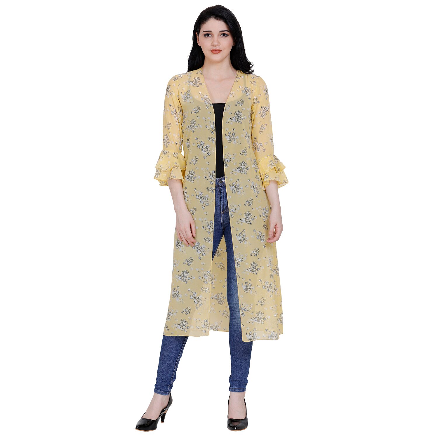 

Fragrant Flower Women Shrug - Yellow