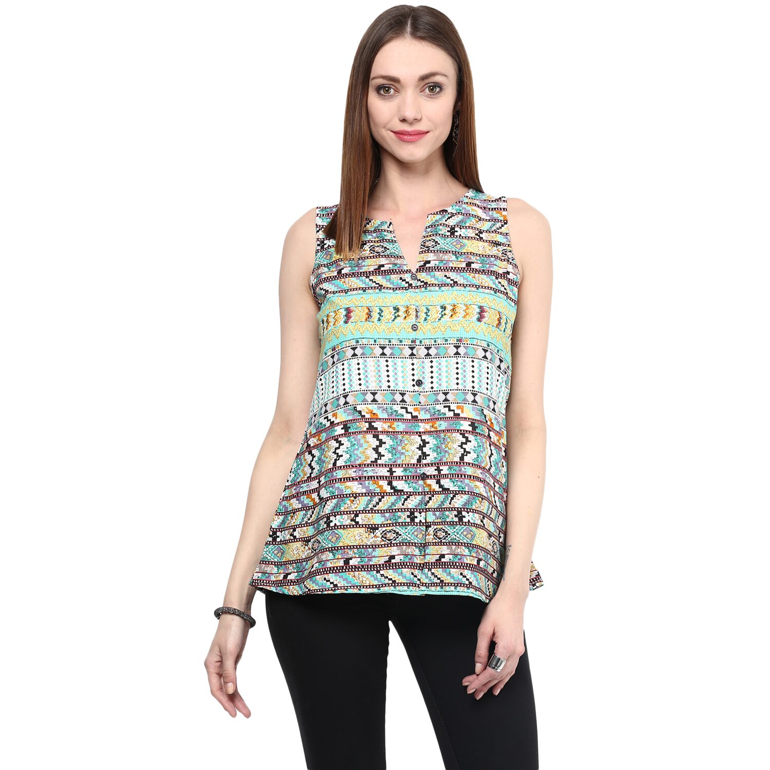 

Fragrant Flower Women Crepe Printed Multi Top