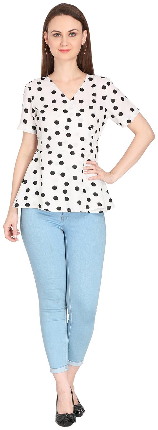 

Fragrant Flower Women Polka dots Regular top - White