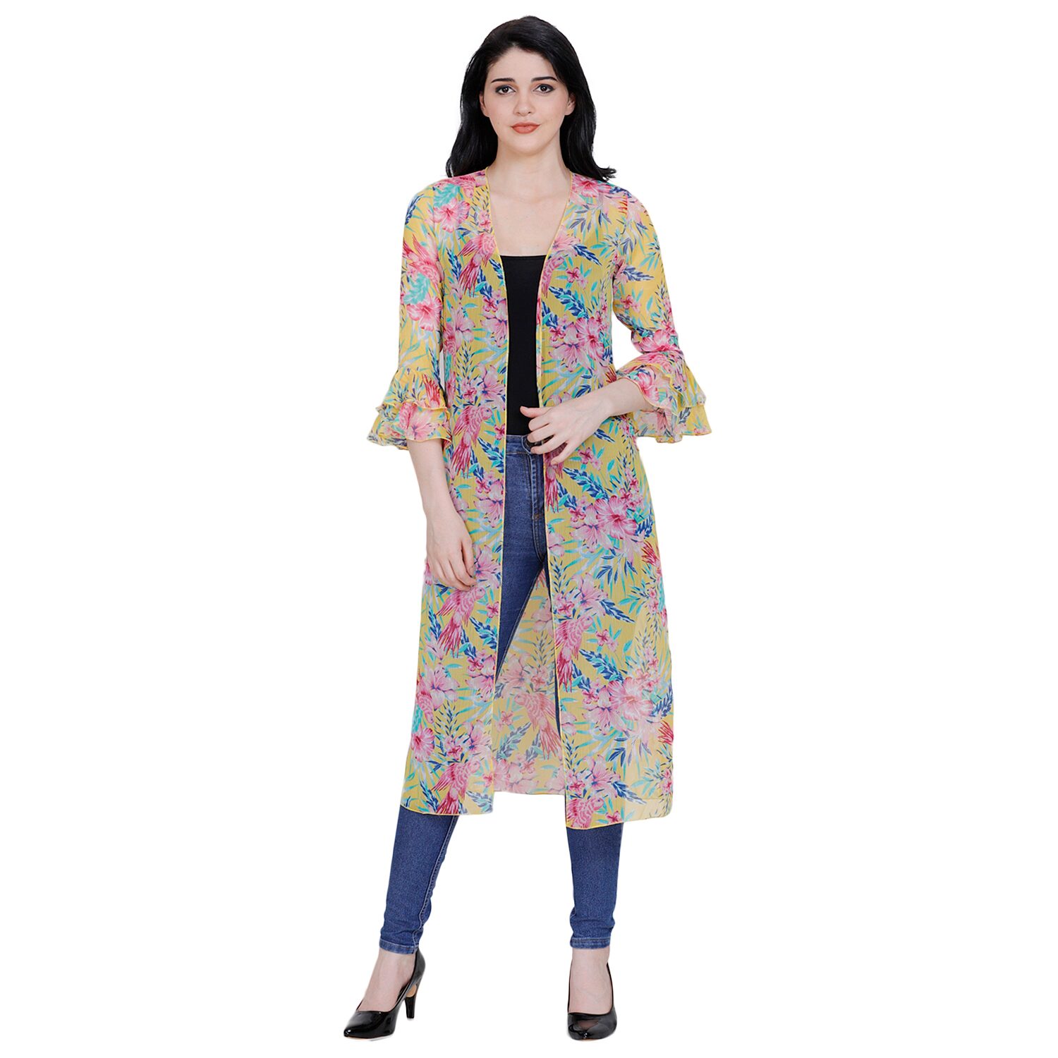 

Fragrant Flower Women Shrug - Yellow