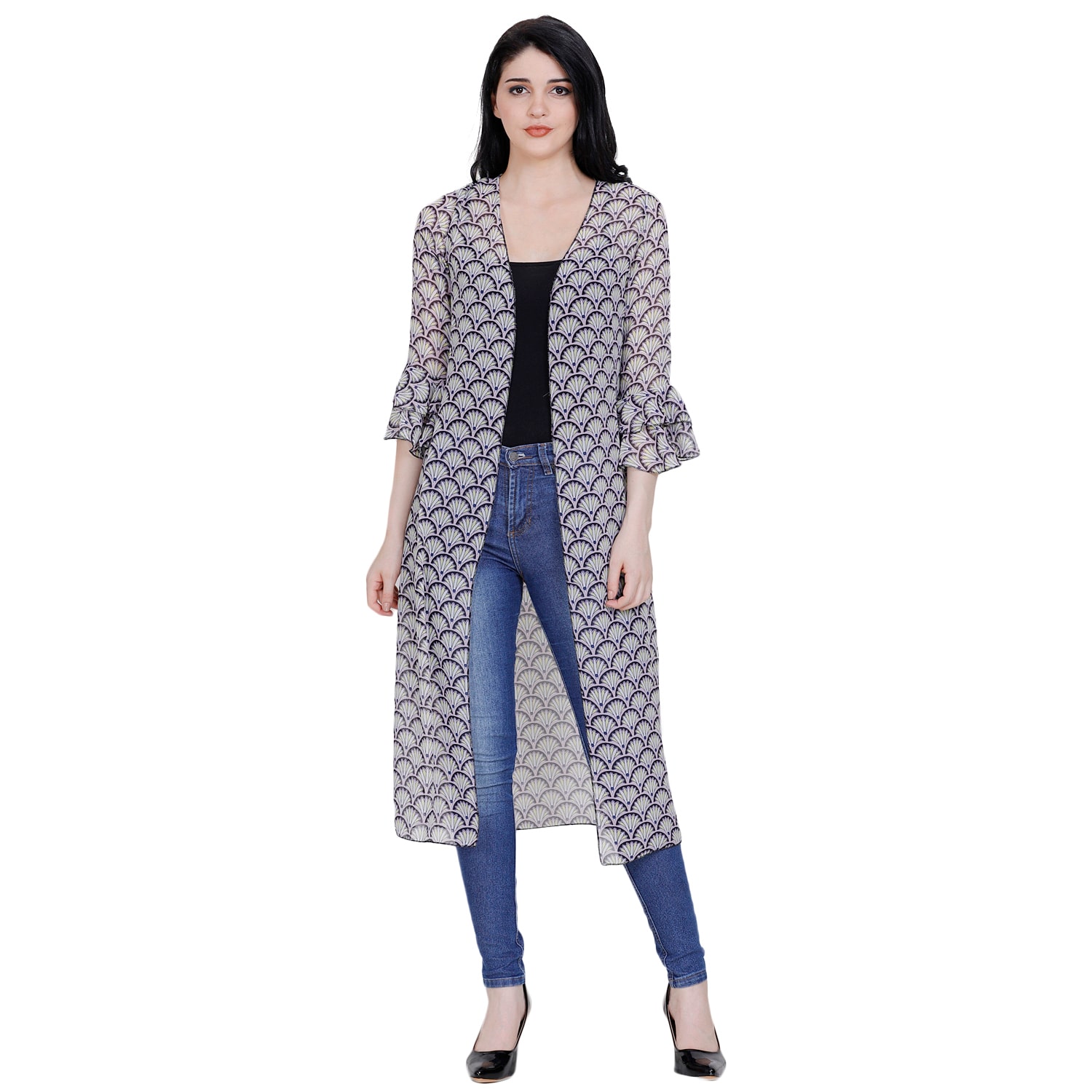 

Fragrant Flower Women Shrug - Grey