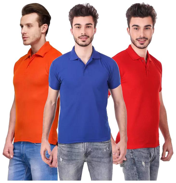 

Freely Men Multi Regular fit Cotton Blend Polo collar T-Shirt - Pack Of 3