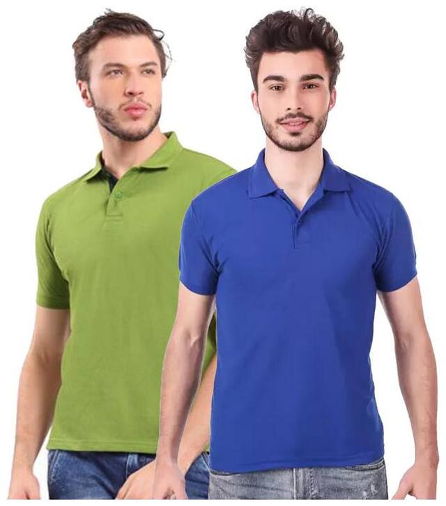 Freely Men Cotton Blend Regular Fit T shirt Green and Blue color