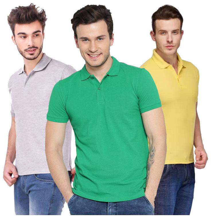 

Freely Men Multi Regular fit Cotton Blend Polo collar T-Shirt - Pack Of 3